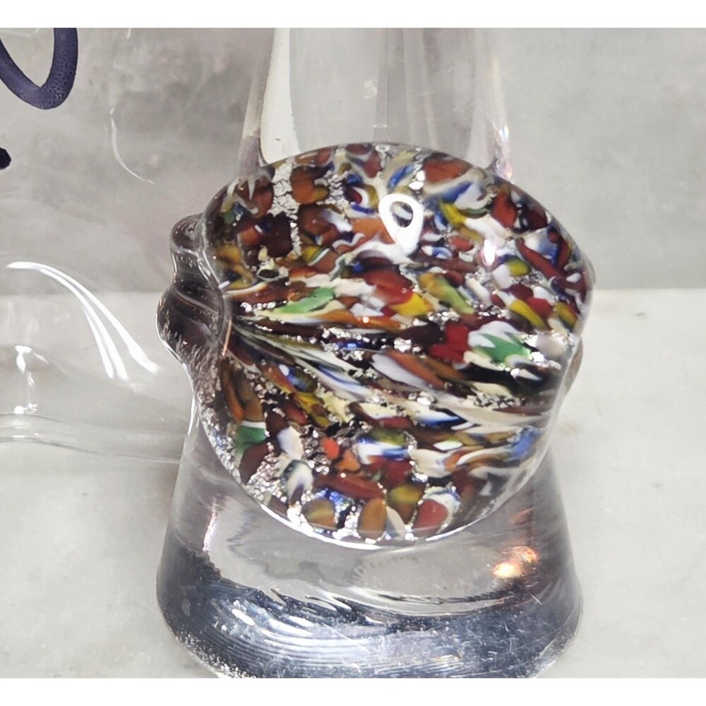 Dome Shaped Glass Ring Multi Colored Sz 10 Vtg
